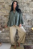 Santos Cotton Zahra Embroidered Smock Khaki /5=